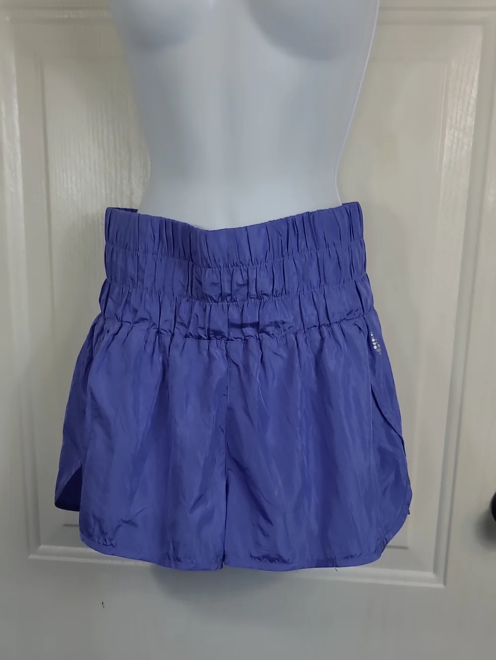Free People Lavender Smocked-Waist Athletic Shorts - Picture 2 of 14
